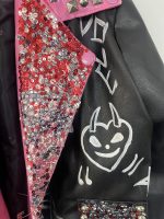 کت چرم کاستوم پولکی