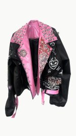 کت چرم کاستوم پولکی