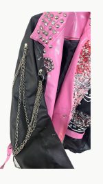 کت چرم کاستوم پولکی