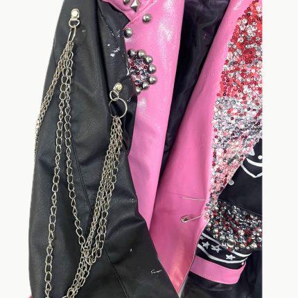 کت چرم کاستوم پولکی