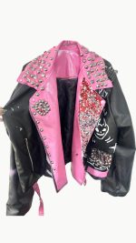 کت چرم کاستوم پولکی